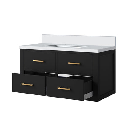 Castor 36 in W x 22 in D Black Double Bath Vanity