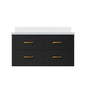 Castor 36 in W x 22 in D Black Double Bath Vanity