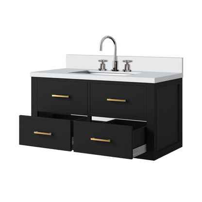 Castor 36 in W x 22 in D Black Double Bath Vanity