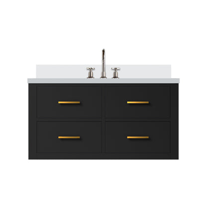 Castor 36 in W x 22 in D Black Double Bath Vanity