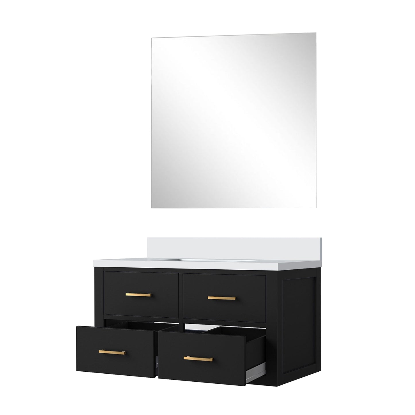 Castor 36 in W x 22 in D Black Single Bath Vanity