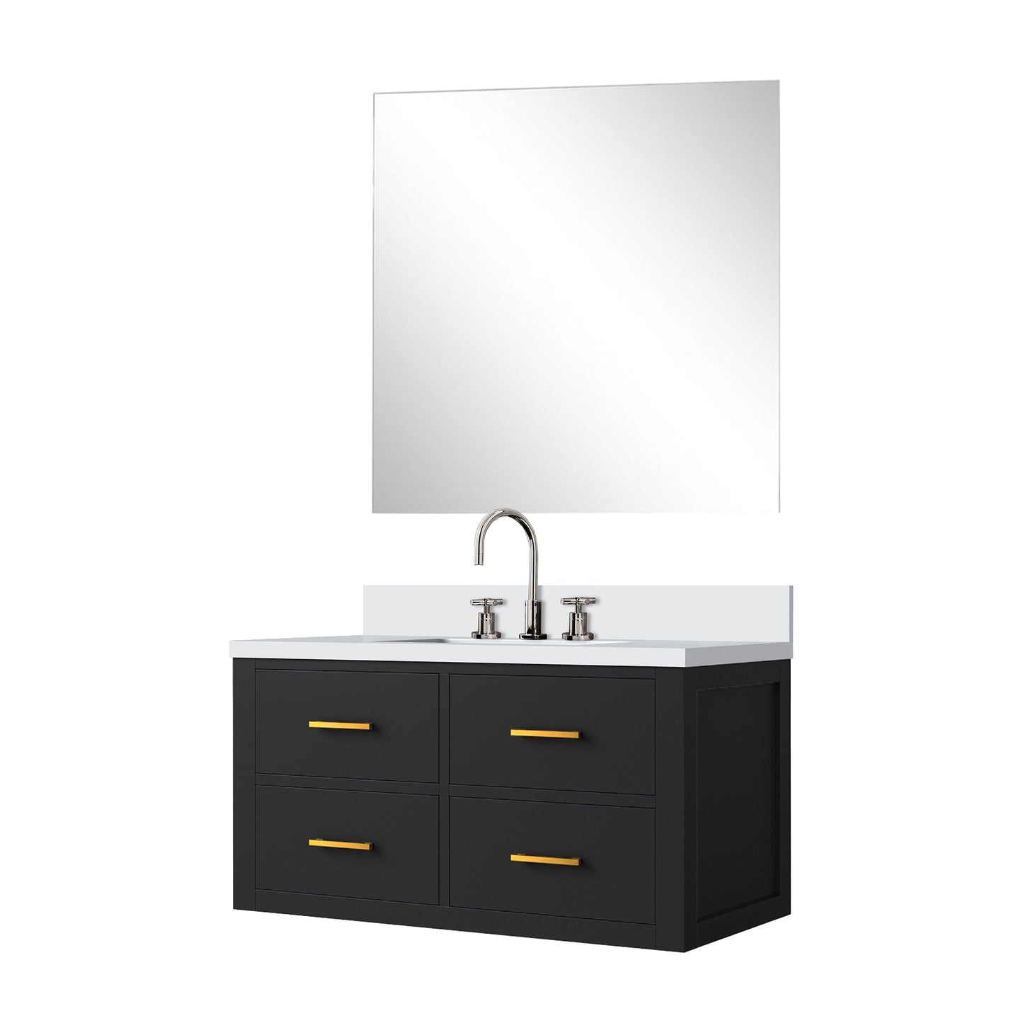 Castor 36 in W x 22 in D Black Single Bath Vanity