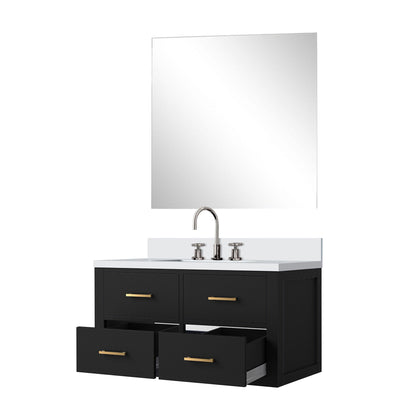 Castor 36 in W x 22 in D Black Single Bath Vanity