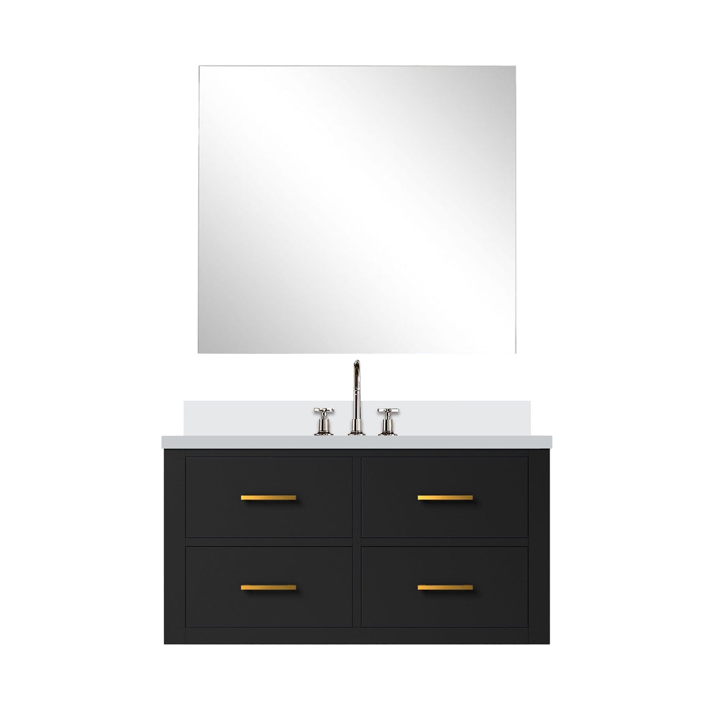 Castor 36 in W x 22 in D Black Single Bath Vanity