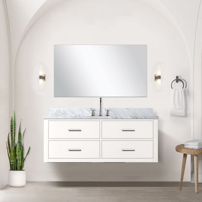 Castor 48 in W x 22 in D White Single Bath Vanity