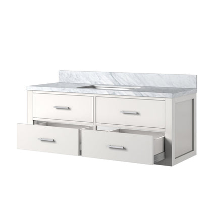 Castor 48 in W x 22 in D White Double Bath Vanity