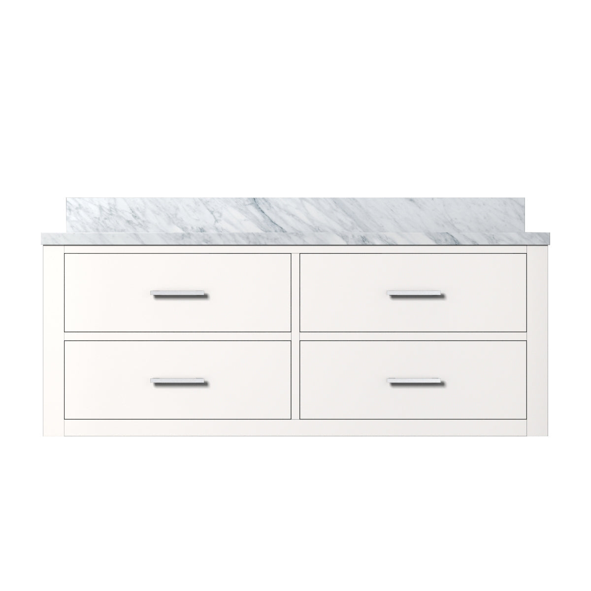 Castor 48 in W x 22 in D White Double Bath Vanity