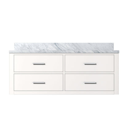 Castor 48 in W x 22 in D White Double Bath Vanity