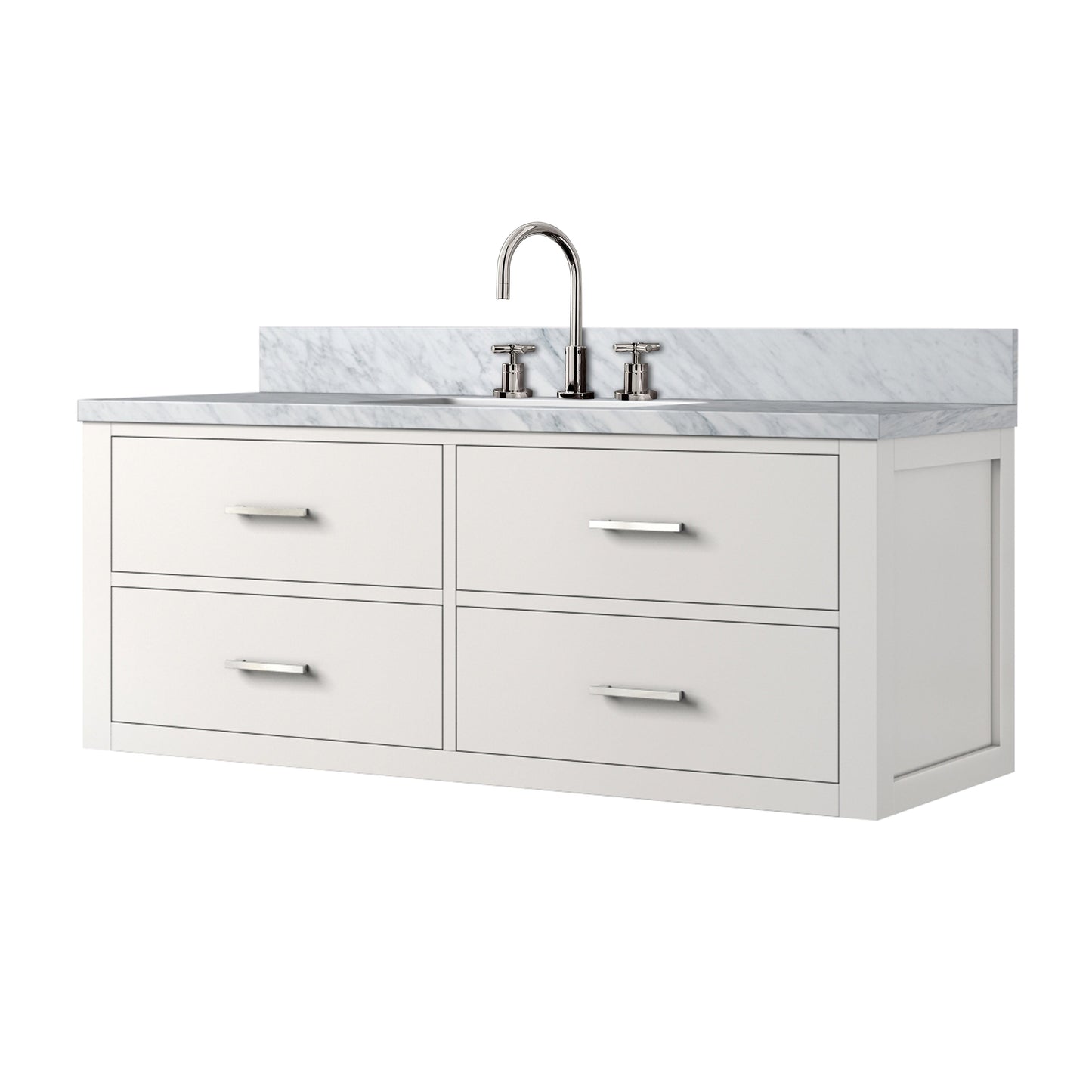 Castor 48 in W x 22 in D White Double Bath Vanity