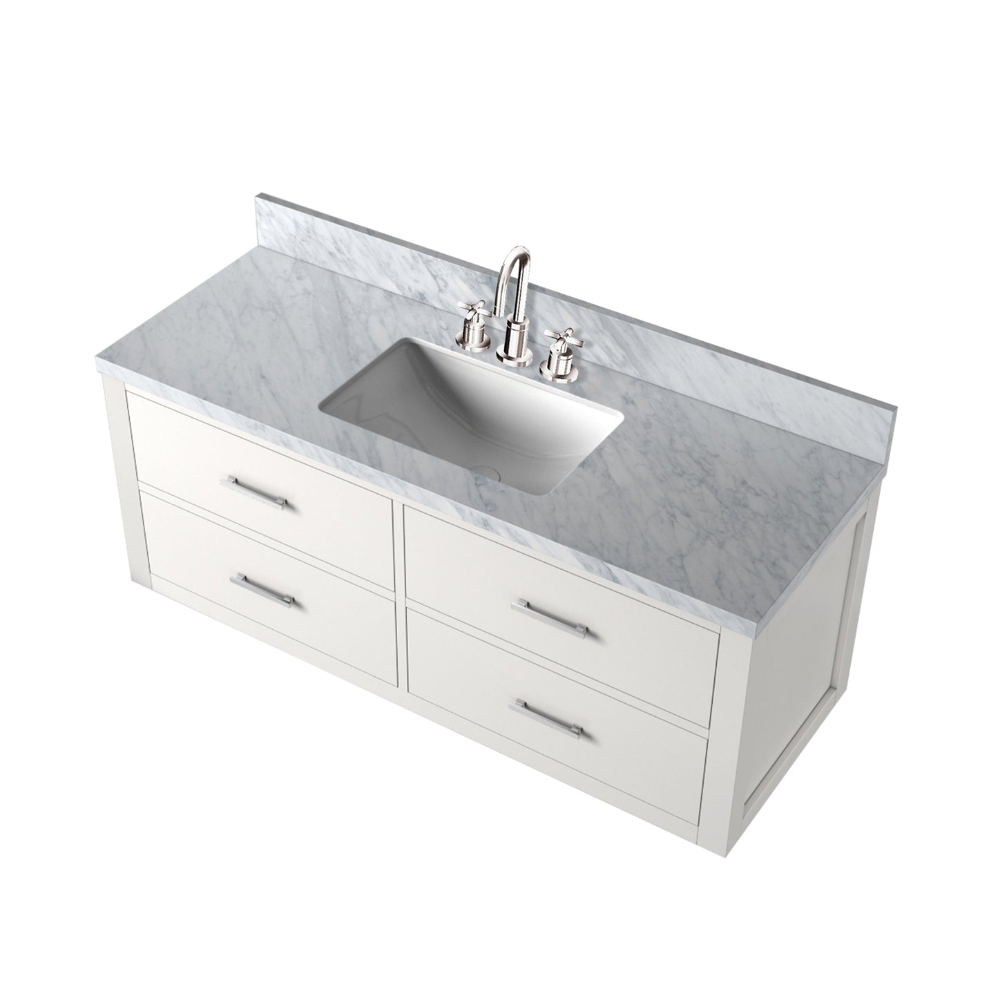 Castor 48 in W x 22 in D White Double Bath Vanity