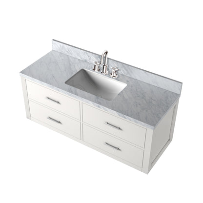 Castor 48 in W x 22 in D White Double Bath Vanity