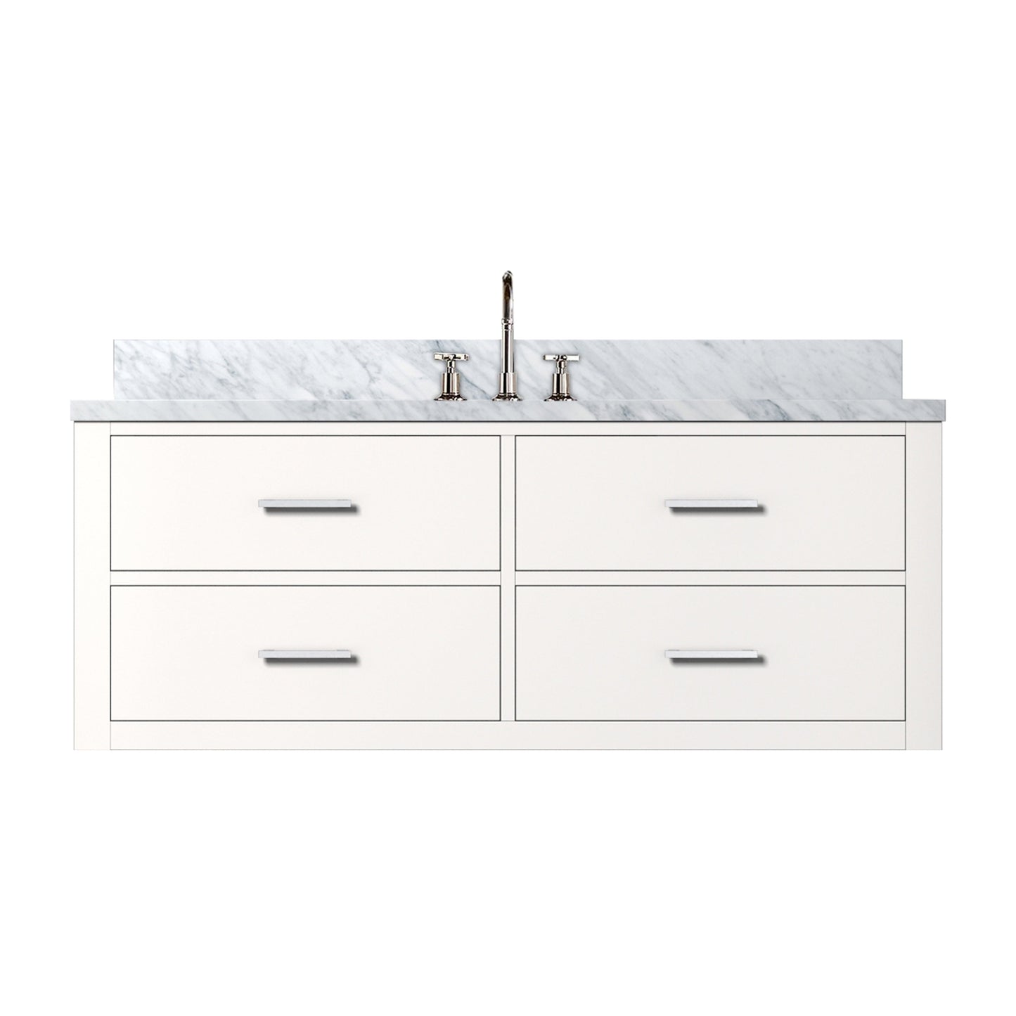 Castor 48 in W x 22 in D White Double Bath Vanity