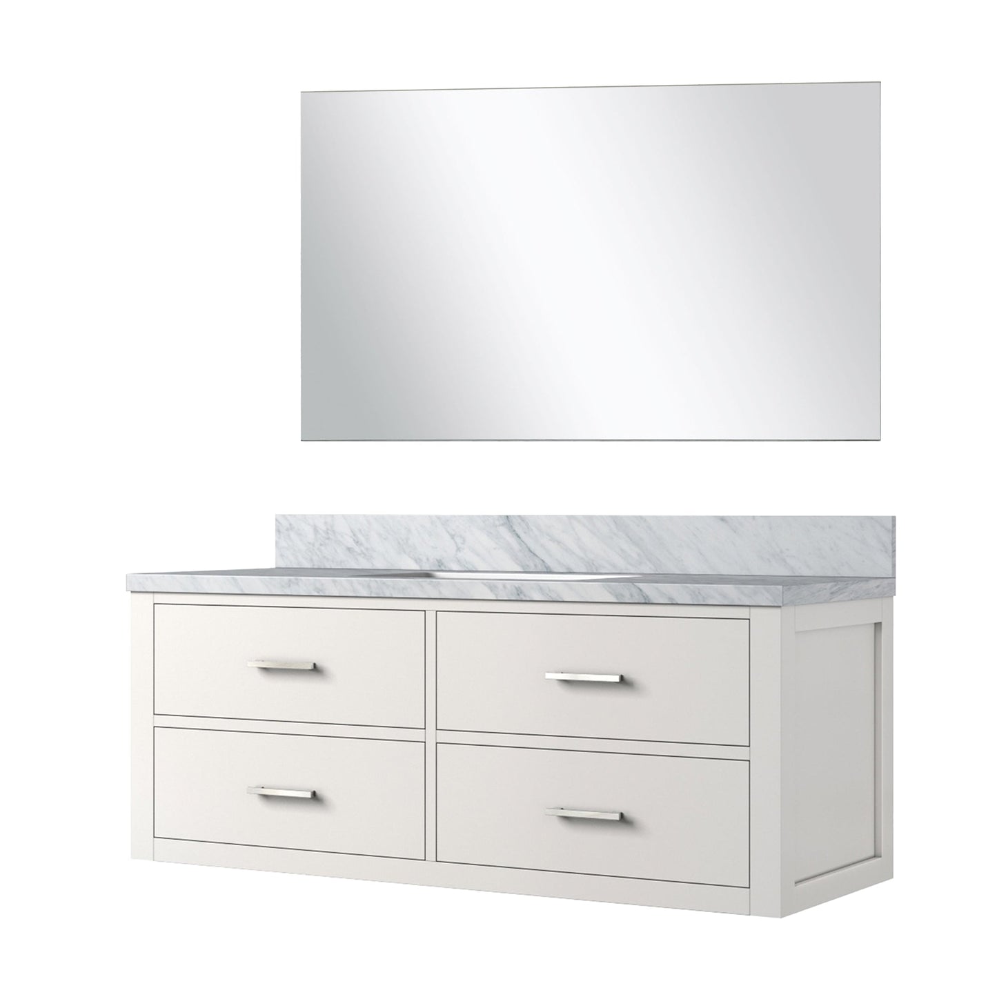 Castor 48 in W x 22 in D White Single Bath Vanity