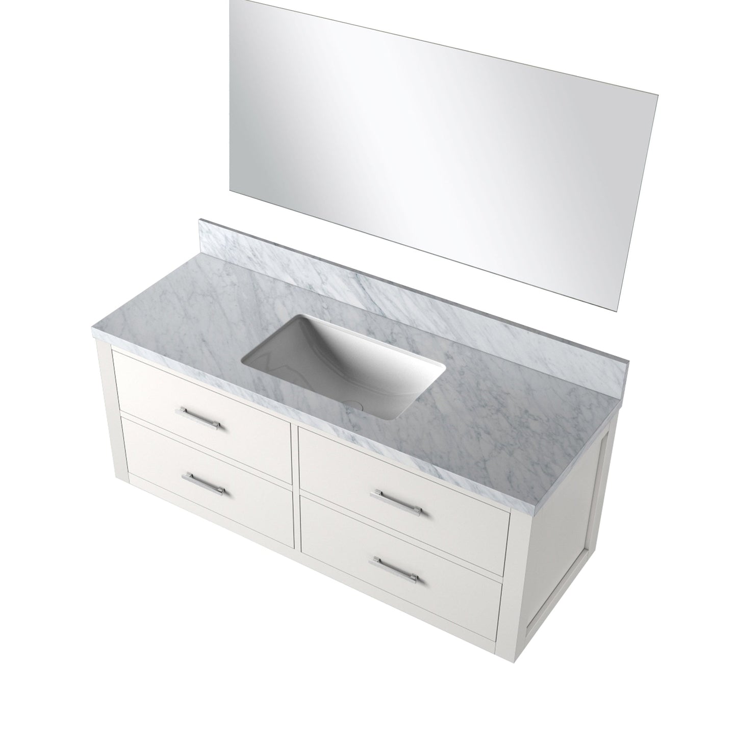 Castor 48 in W x 22 in D White Single Bath Vanity