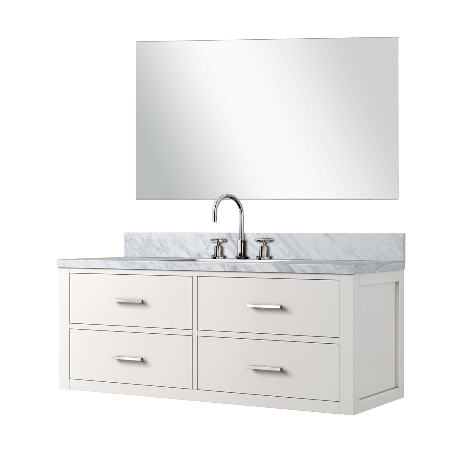 Castor 48 in W x 22 in D White Single Bath Vanity