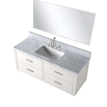 Castor 48 in W x 22 in D White Single Bath Vanity