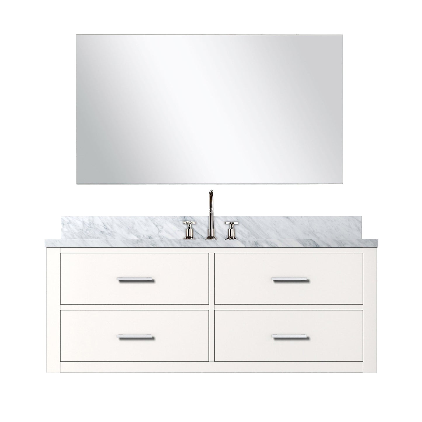 Castor 48 in W x 22 in D White Single Bath Vanity