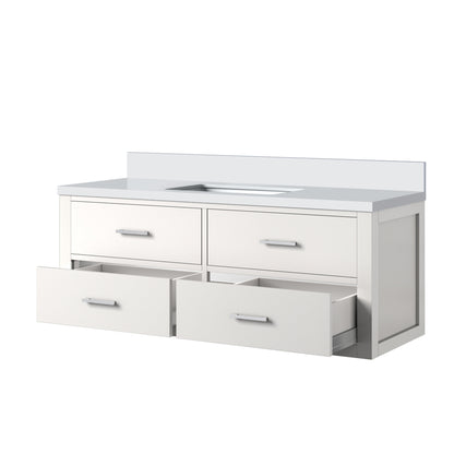 Castor 48 in W x 22 in D White Double Bath Vanity