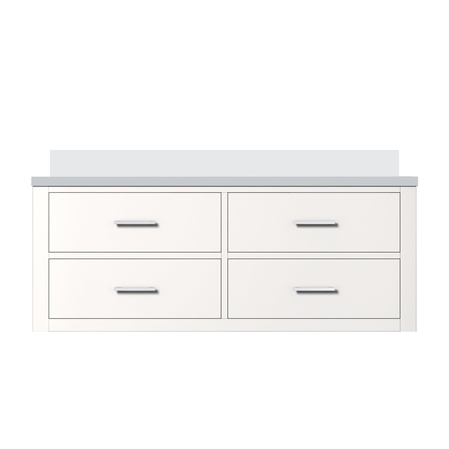 Castor 48 in W x 22 in D White Double Bath Vanity