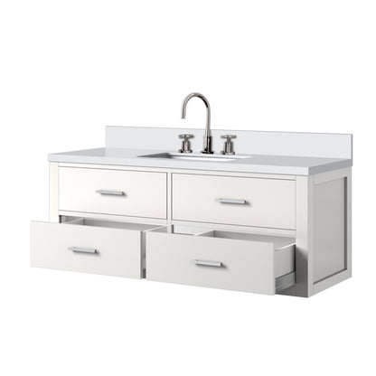 Castor 48 in W x 22 in D White Double Bath Vanity
