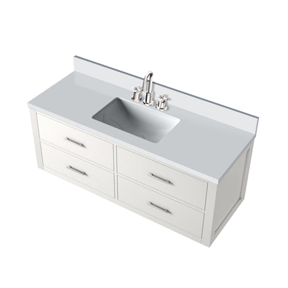 Castor 48 in W x 22 in D White Double Bath Vanity