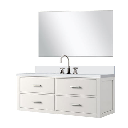 Castor 48 in W x 22 in D White Single Bath Vanity