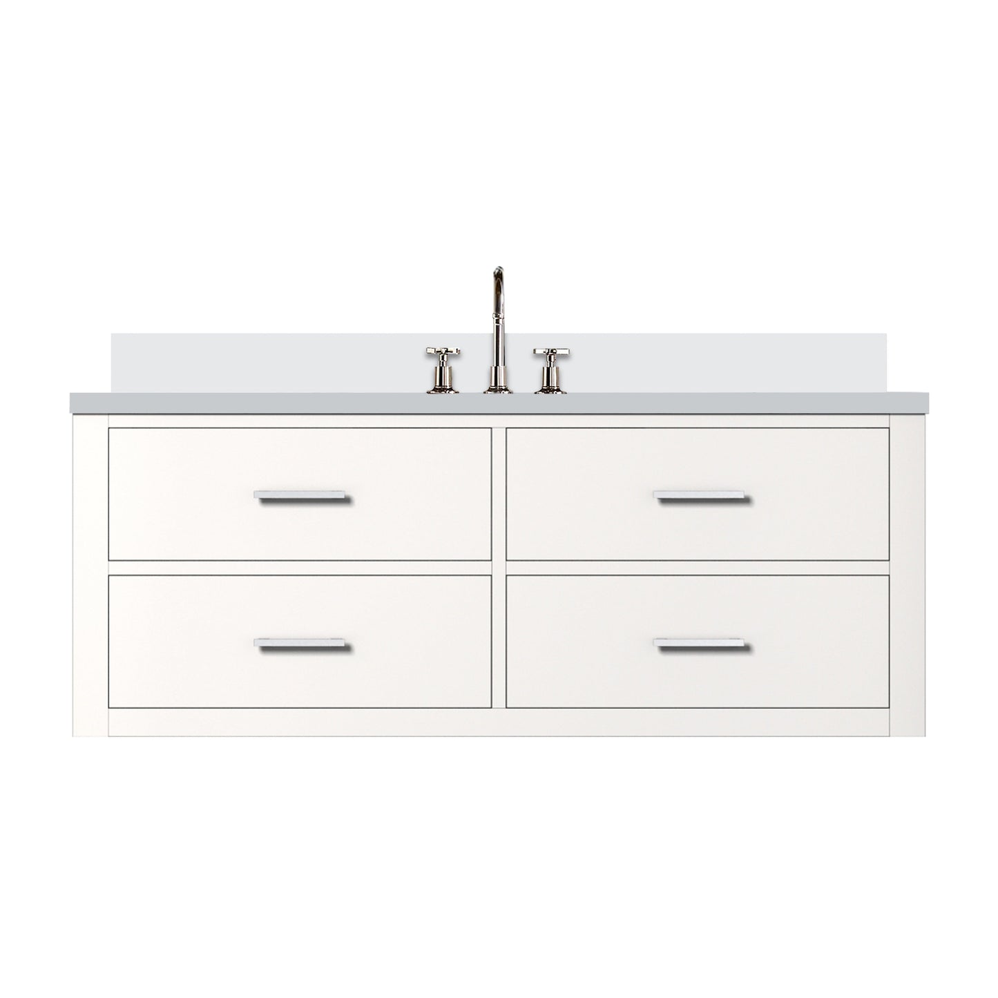 Castor 48 in W x 22 in D White Double Bath Vanity