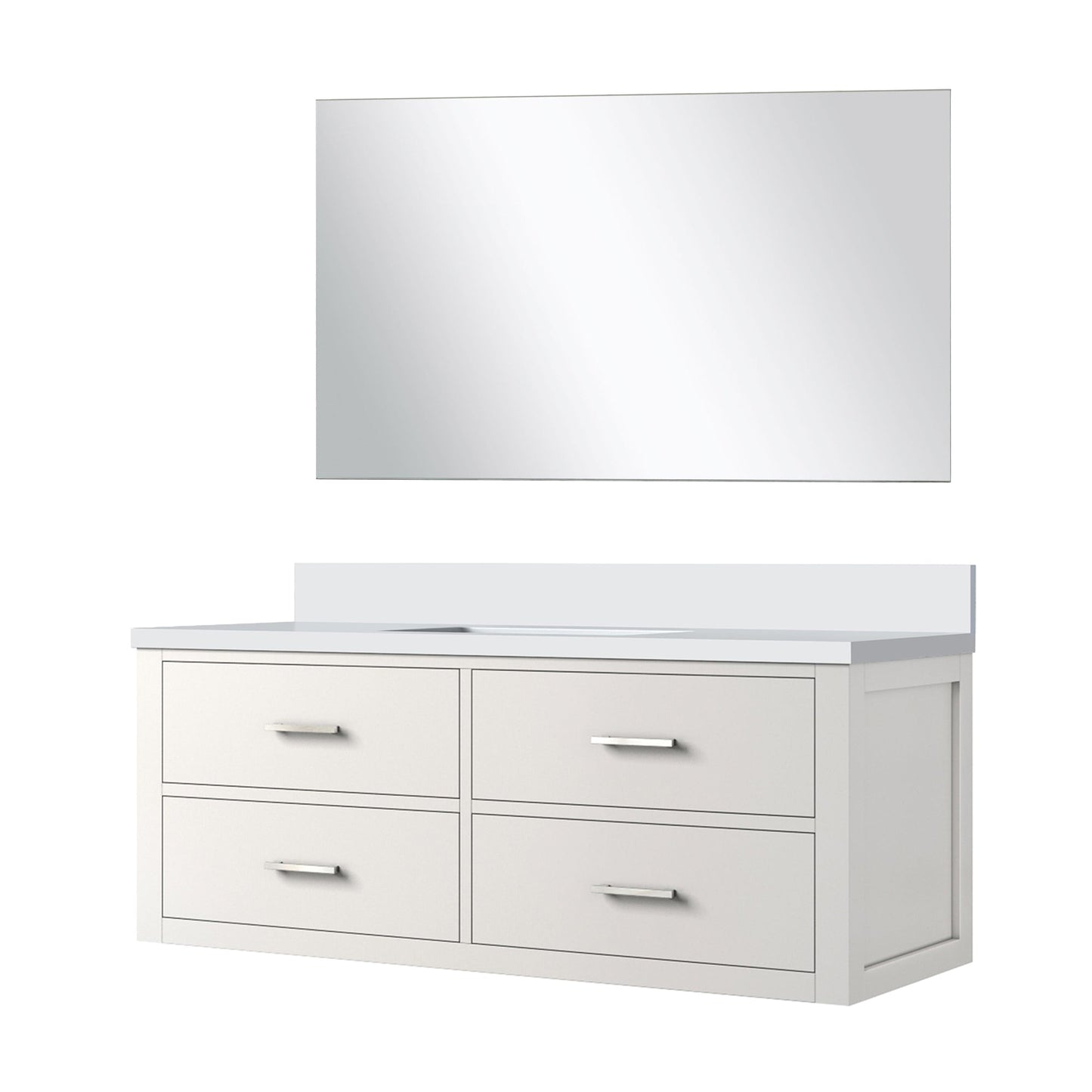 Castor 48 in W x 22 in D White Single Bath Vanity