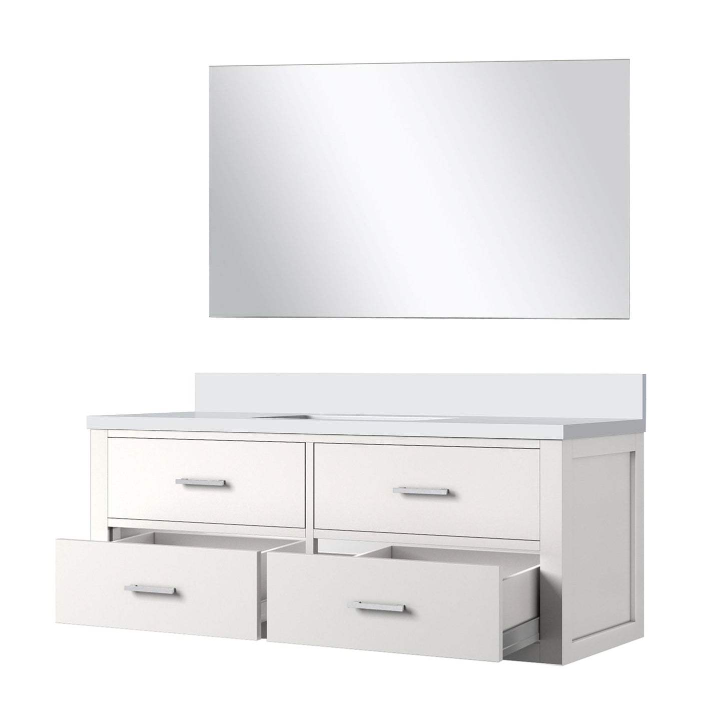 Castor 48 in W x 22 in D White Single Bath Vanity