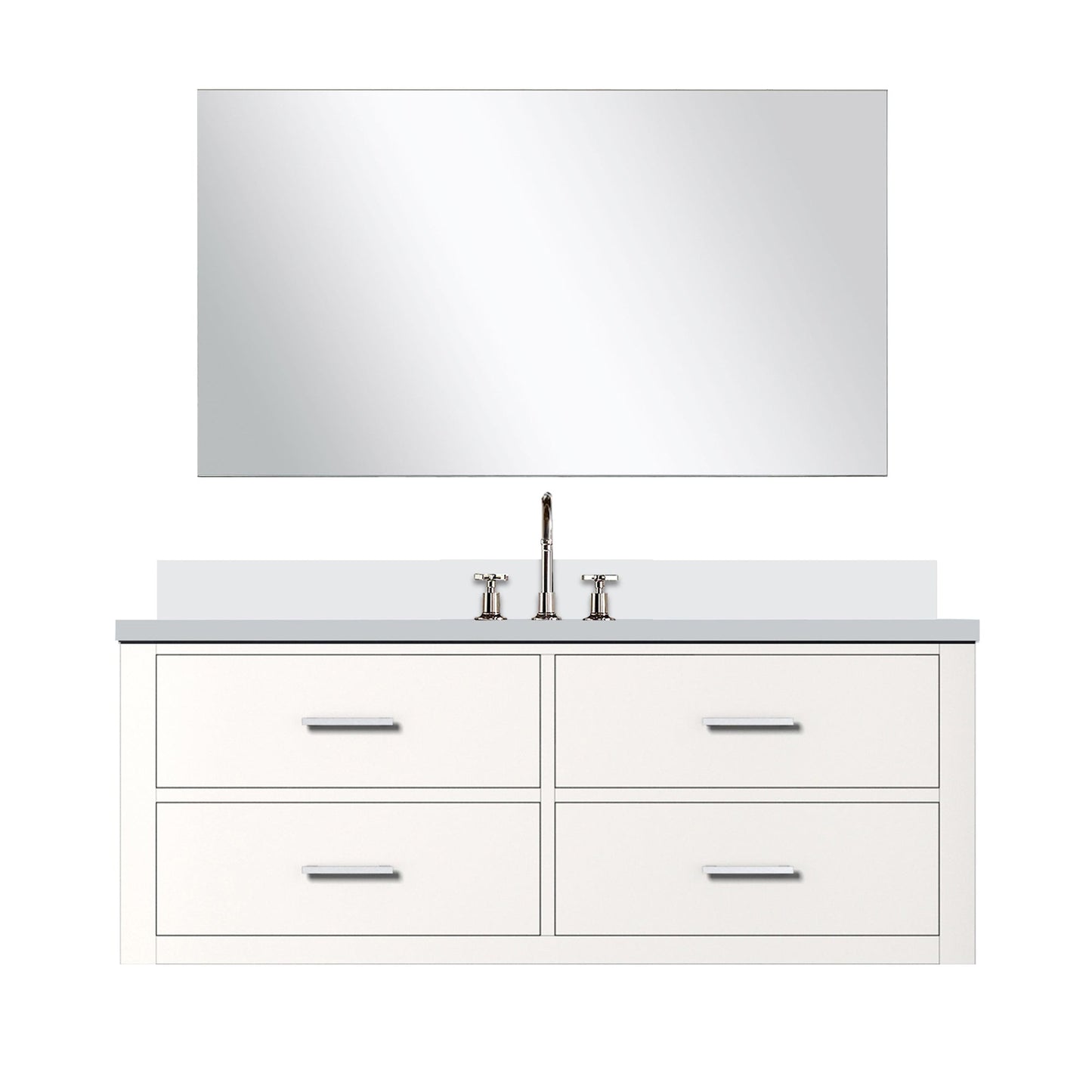 Castor 48 in W x 22 in D White Single Bath Vanity