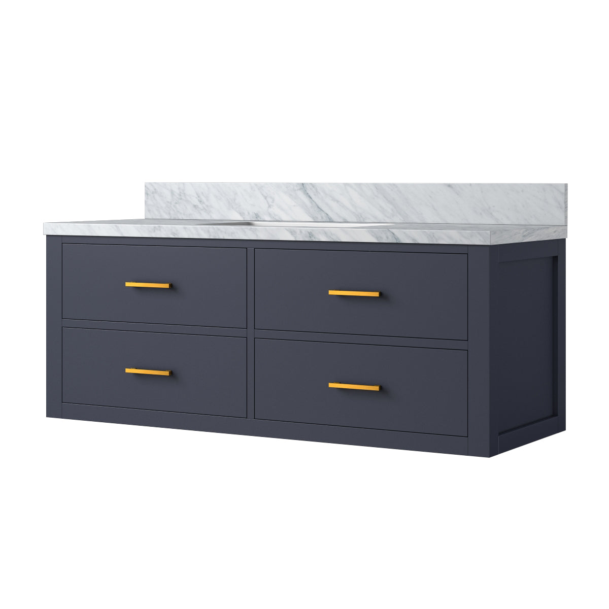 Castor 48 in W x 22 in D Blue Double Bath Vanity