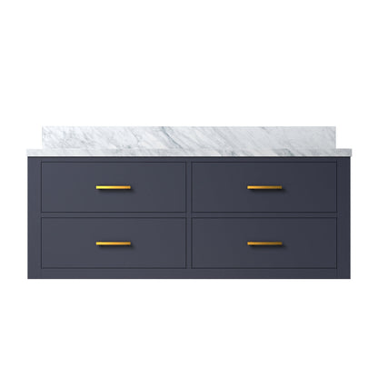 Castor 48 in W x 22 in D Blue Double Bath Vanity