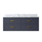 Castor 48 in W x 22 in D Blue Double Bath Vanity