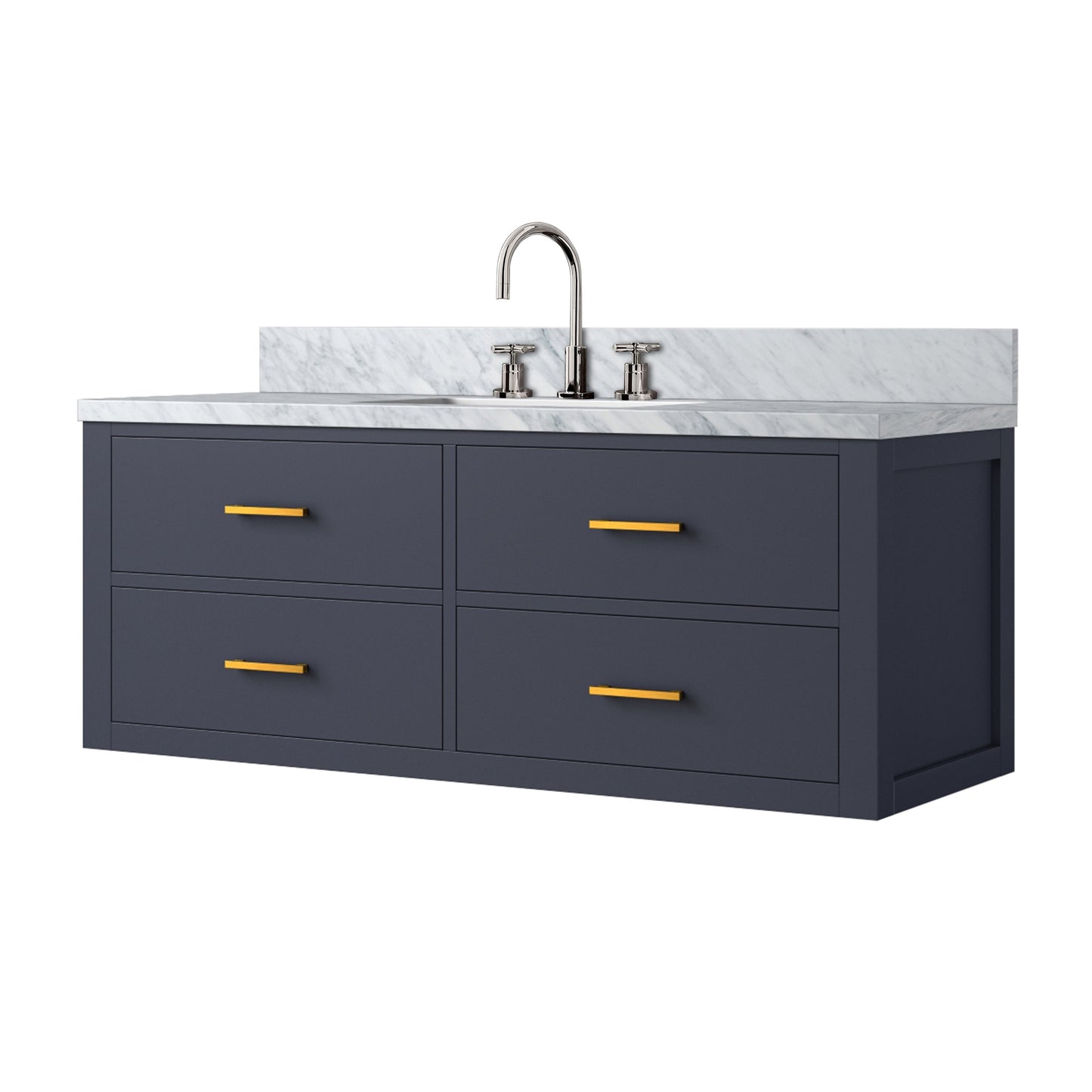 Castor 48 in W x 22 in D Blue Double Bath Vanity