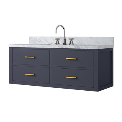 Castor 48 in W x 22 in D Blue Double Bath Vanity