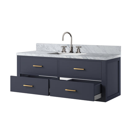 Castor 48 in W x 22 in D Blue Double Bath Vanity