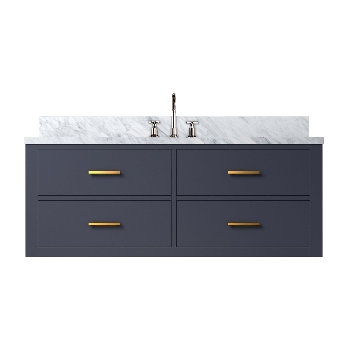 Castor 48 in W x 22 in D Blue Double Bath Vanity