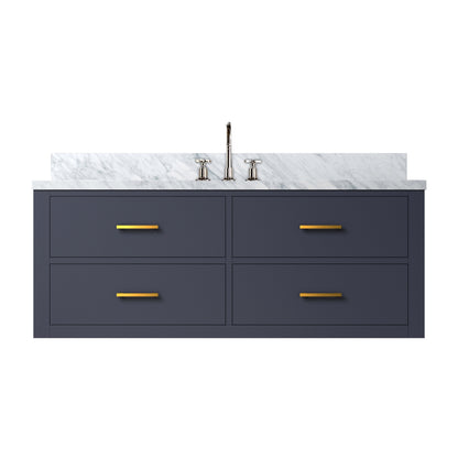 Castor 48 in W x 22 in D Blue Double Bath Vanity
