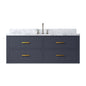 Castor 48 in W x 22 in D Blue Double Bath Vanity