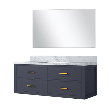 Castor 48 in W x 22 in D Blue Single Bath Vanity