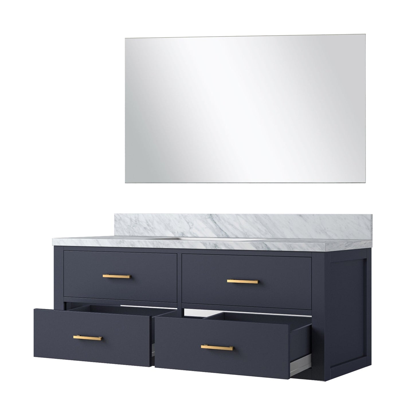 Castor 48 in W x 22 in D Blue Single Bath Vanity