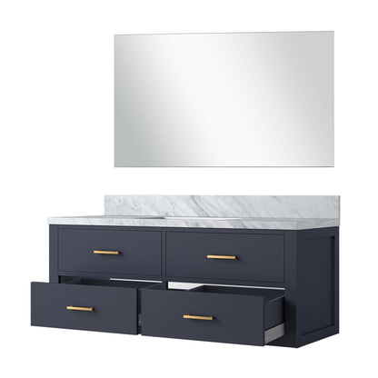 Castor 48 in W x 22 in D Blue Single Bath Vanity