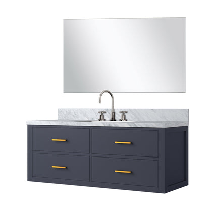 Castor 48 in W x 22 in D Blue Single Bath Vanity