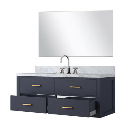 Castor 48 in W x 22 in D Blue Single Bath Vanity