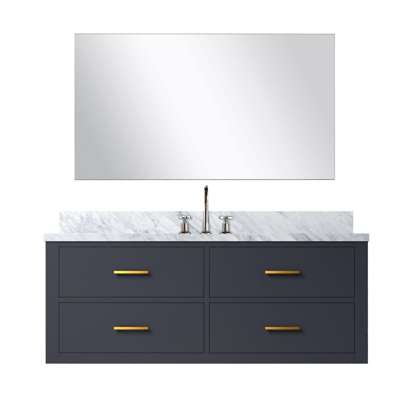 Castor 48 in W x 22 in D Blue Single Bath Vanity