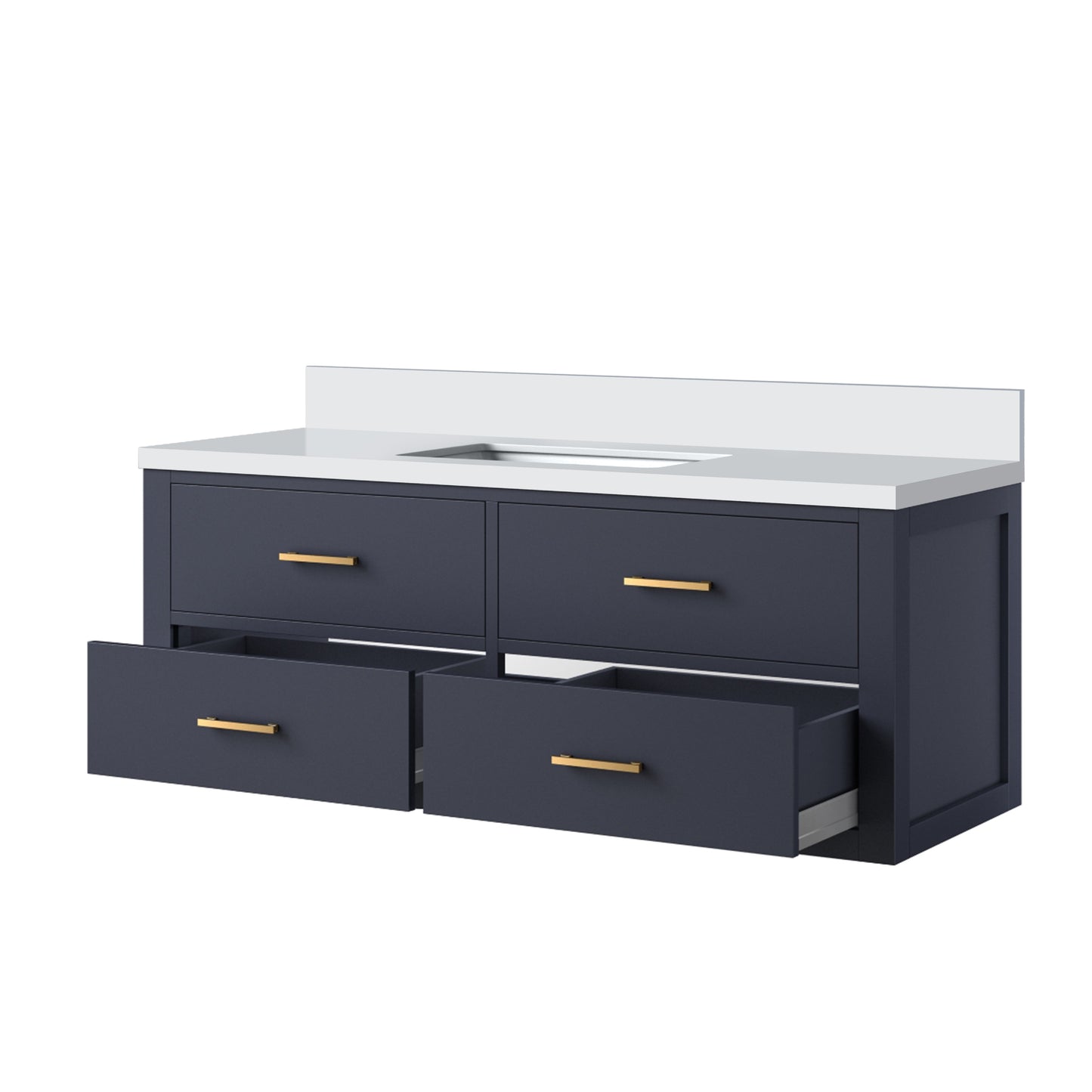 Castor 48 in W x 22 in D Blue Double Bath Vanity