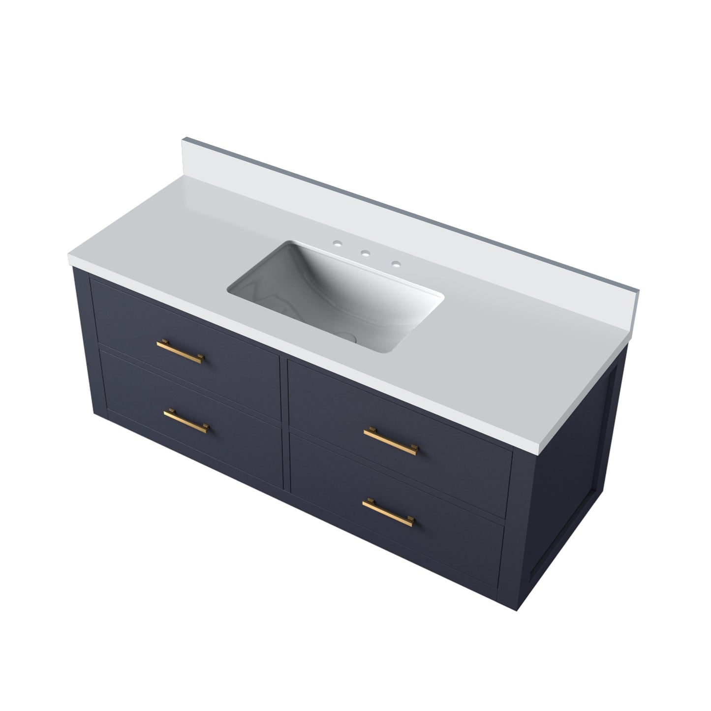 Castor 48 in W x 22 in D Blue Double Bath Vanity