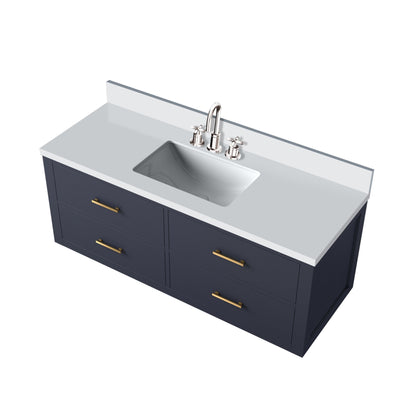 Castor 48 in W x 22 in D Blue Double Bath Vanity