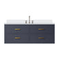Castor 48 in W x 22 in D Blue Double Bath Vanity