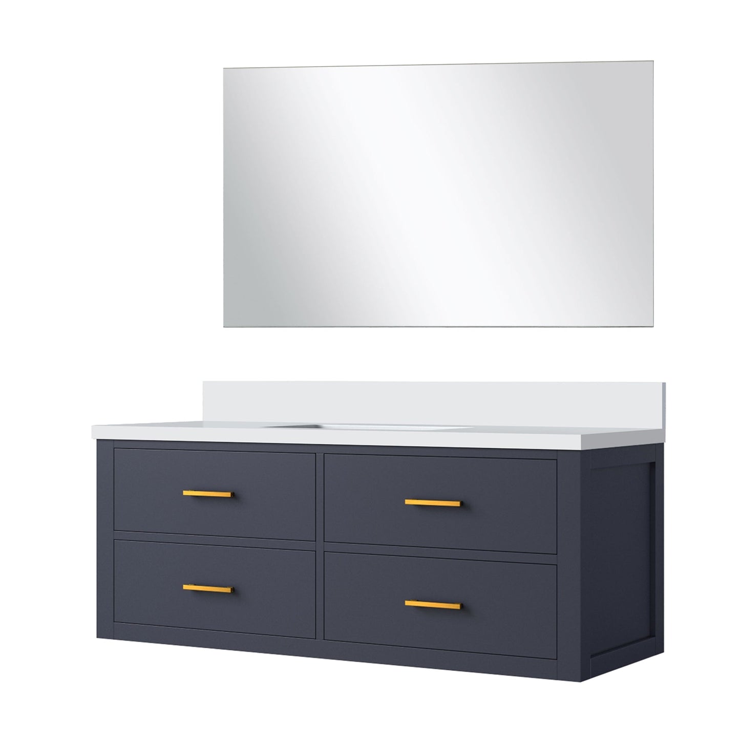 Castor 48 in W x 22 in D Blue Single Bath Vanity